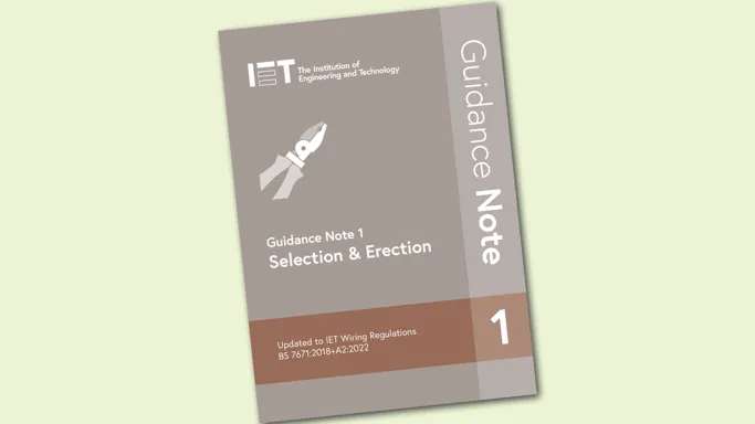 Do you carry out electrical design or installation work? If so, make sure you get your hands on the latest version of IET Guidance Note 1: Selection & Erection - now updated to BS 7671:2018 and available to order from our bookshop.