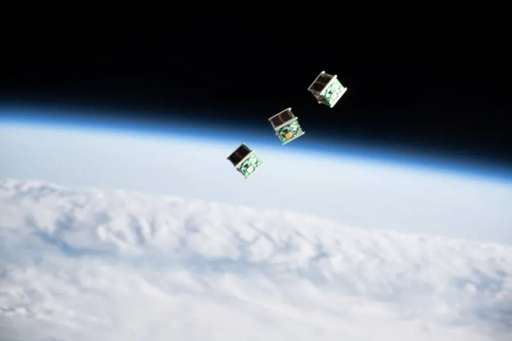 Cube satellites in space
