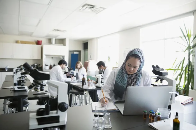 Young professionals working in a laboratory