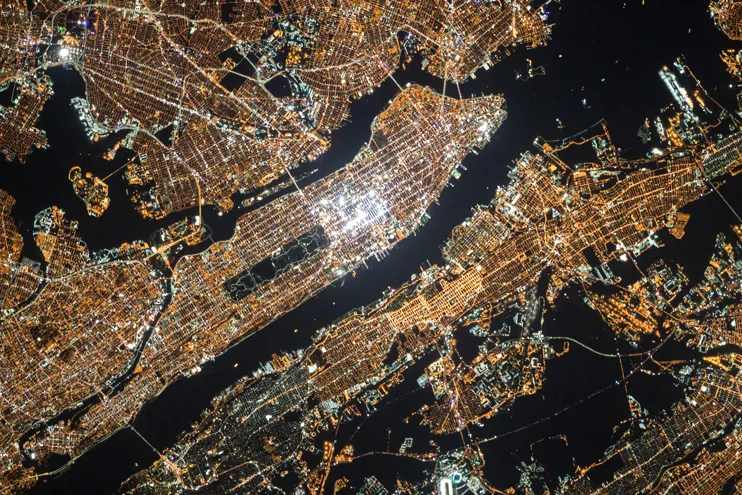 New York from above at night