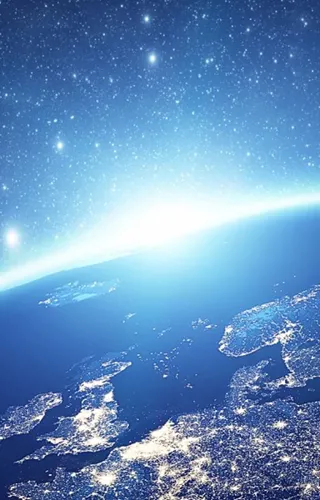 Evening view of Europe from space