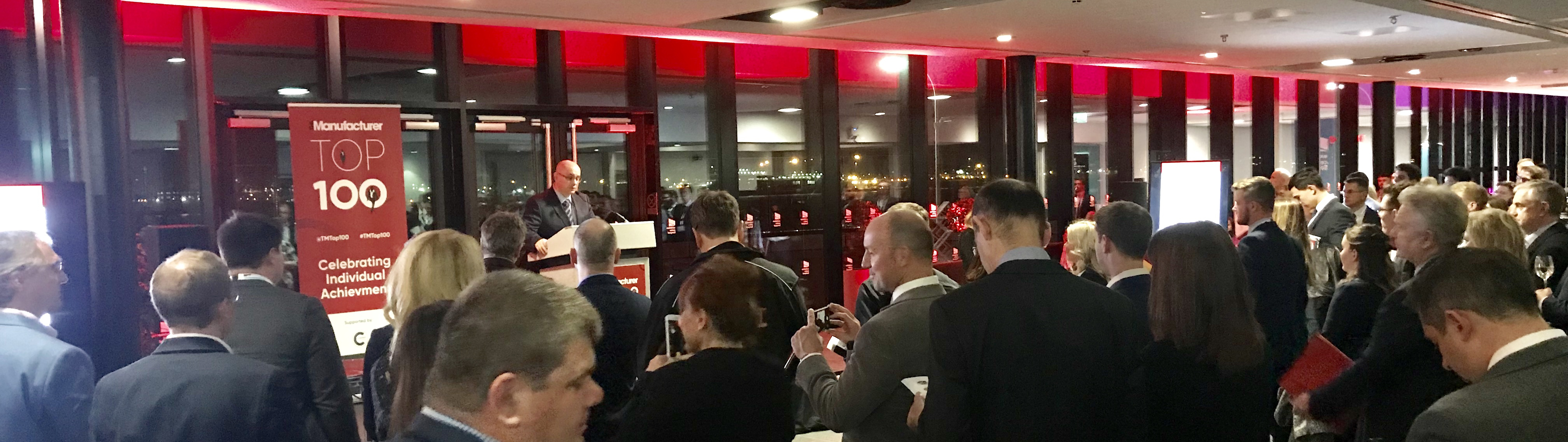 IET Manufacturing Policy Panel member John Patsavellas provides the keynote speech at The Manufacturer 2018 Top 100 ceremony’