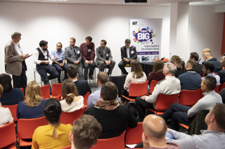 Audience and panellists at IET Healthcare conference in Leeds