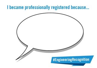 Speech bubble saying 'I became professional registered because.....'