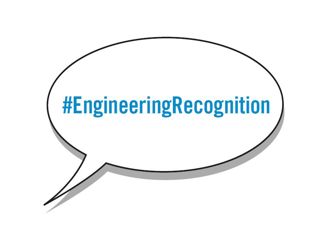Speech bubble saying '#EngineeringRecognition.'