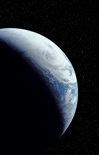 Planet earth half-lit by the sun