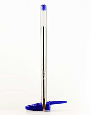 Image of a blue bic biro