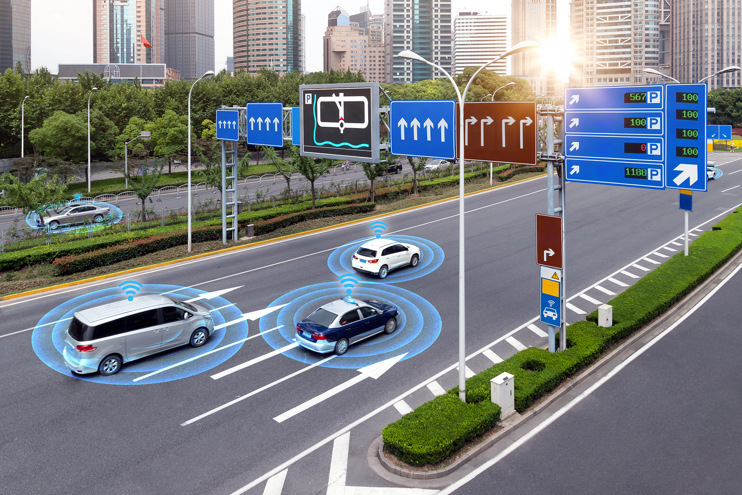 Concept image of smart cars