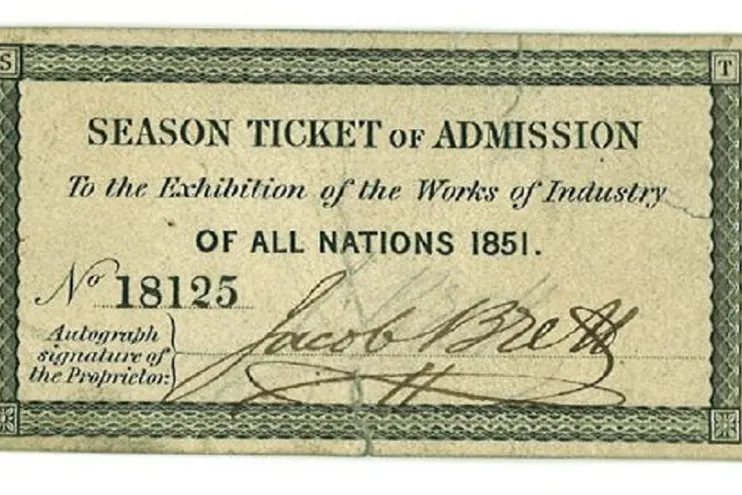 Brett Season ticket to Great Exhibition 1851.jpg