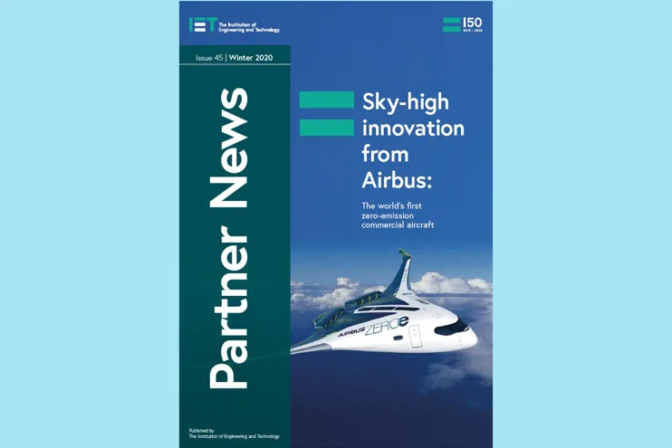 IET Partner News Winter 2020 with blue background