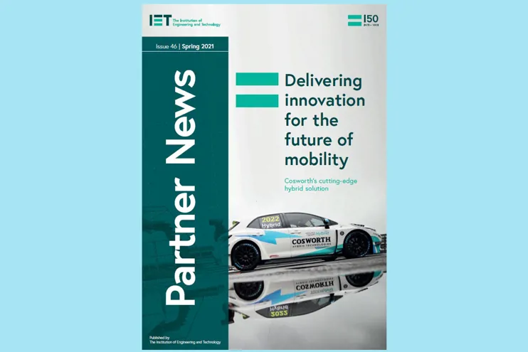 IET Partner News Spring 2021 with blue background