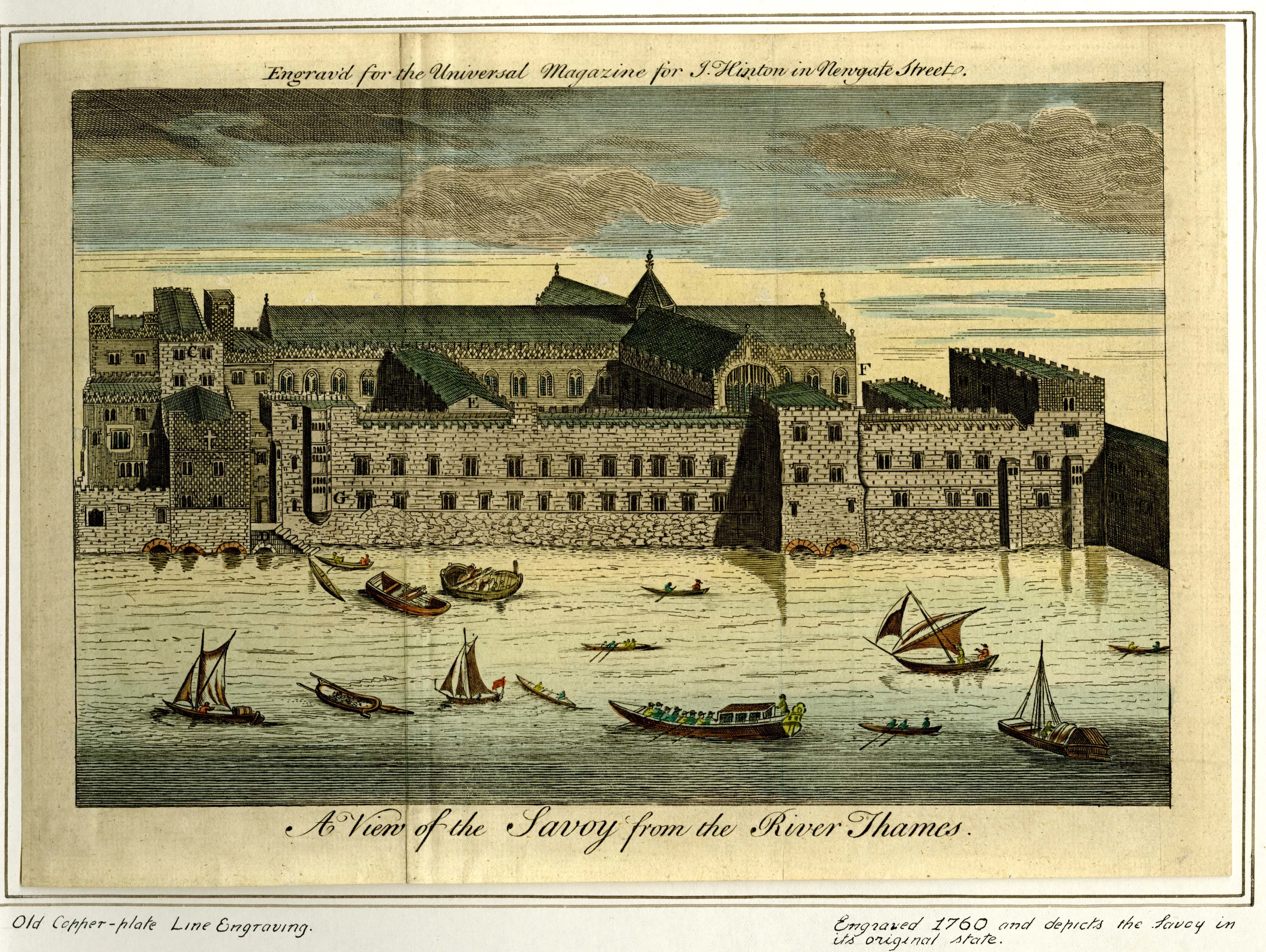 A view of The Savoy from the River Thames 1760