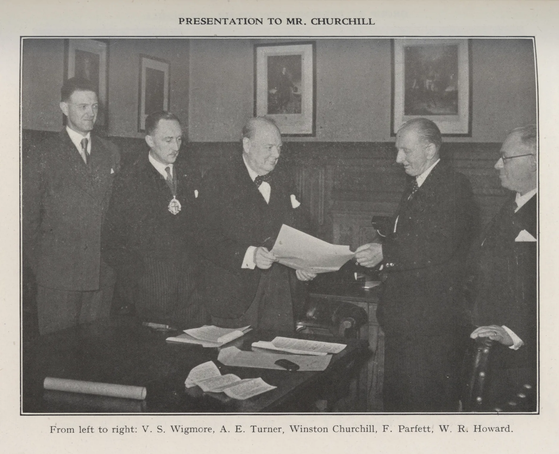 The SoE Honorary Fellow presentation to Winston Churchill 1946