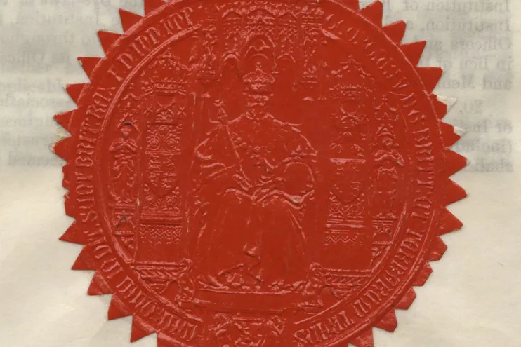 George V 1921 Charter Crop Of Seal