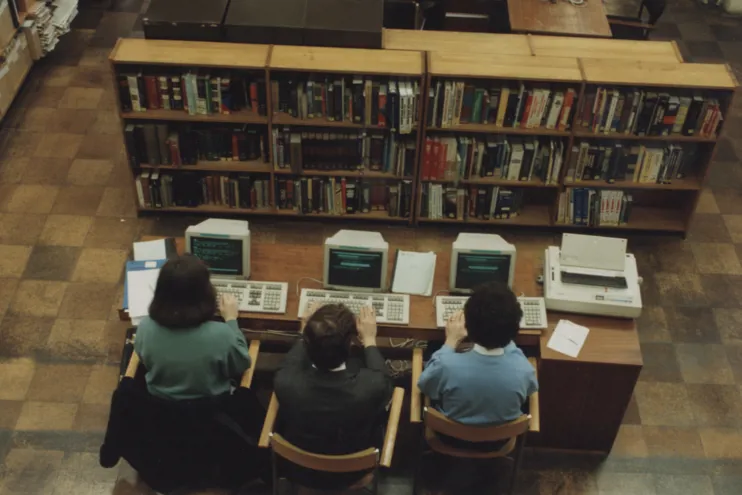 IEE Library computers Savoy Place late 1980s