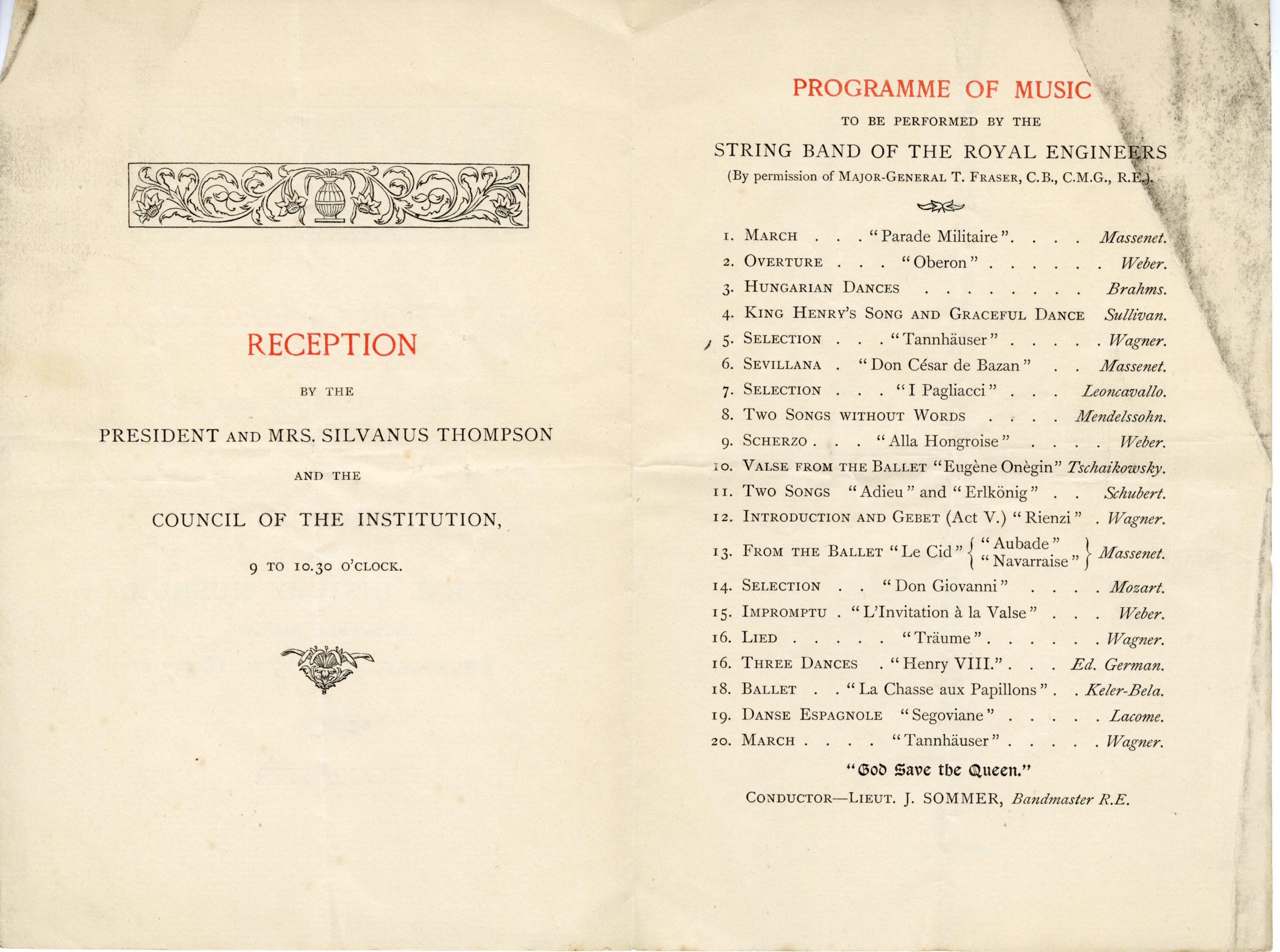 Inside the IEE Conversazione programme 1899